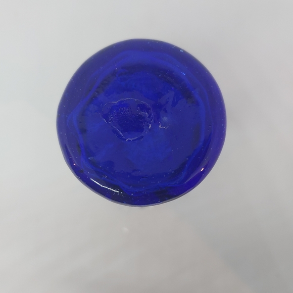 Cobalt Blue Handblown Ruffled Mini Vase - Picture 6 of 10